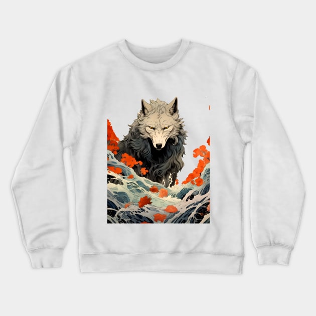 Wolf 2: Once a Wolf, Always a Wolf on a light (Knocked Out) background Crewneck Sweatshirt by Puff Sumo